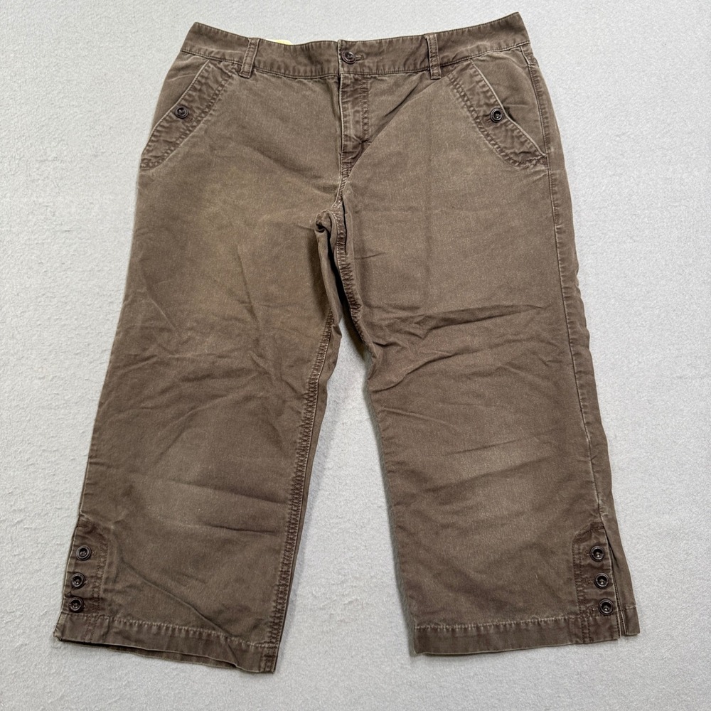 Vintage Old Navy Cropped Pants Women's 12 Brown Low Rise Utility Hunting Outdoor